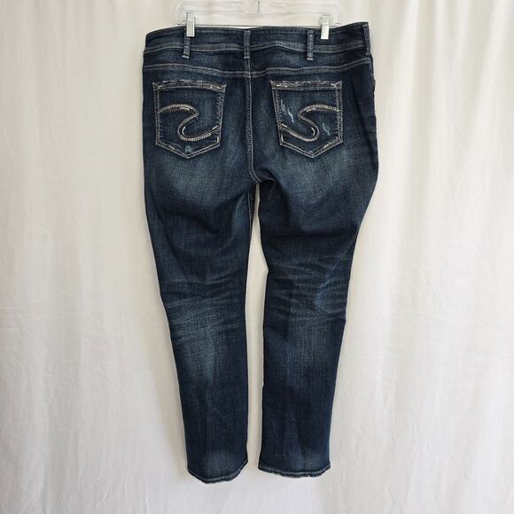 Silver Jeans Elyse Straight Women's 16 Blue Dark Wash - Picture 2 of 16